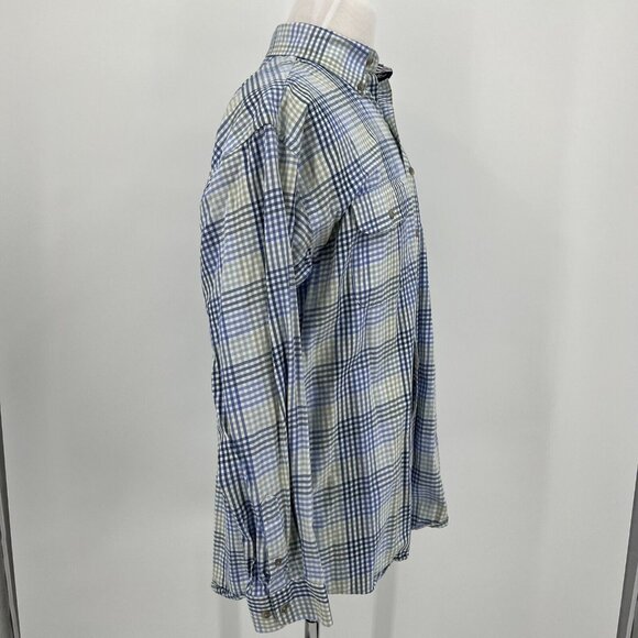 George Strait Wrangler Plaid Button-Down Shirt Mens L/G Cowboy Cut 100% Cotton B - Picture 6 of 10